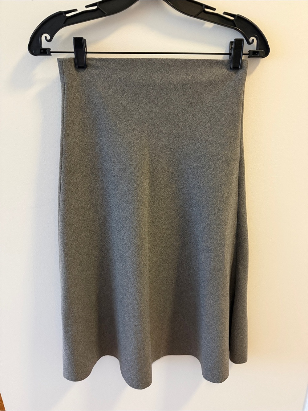 Zara Woman A Line Knit Flared Midi Skirt in Heather Gray. Size Small.